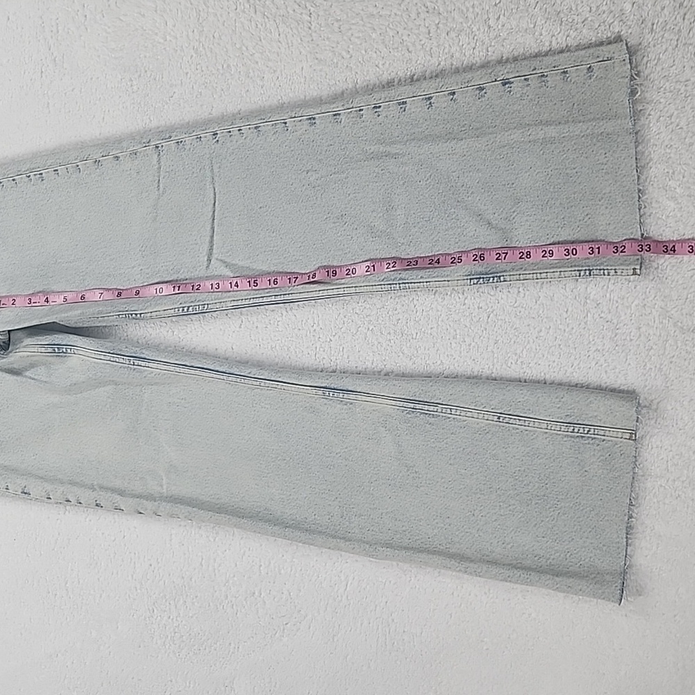 Zara High Rise Full Length Distressed Hem Jeans Brand New With Tags - Picture 7 of 16